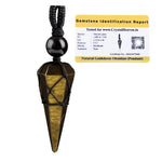 Golden Sheen Obsidian Pendulum Pendant Necklace (Macrame)