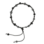 Anti Swelling Black Obsidian Hematite (1*1) Anklet (Hand Knotted)