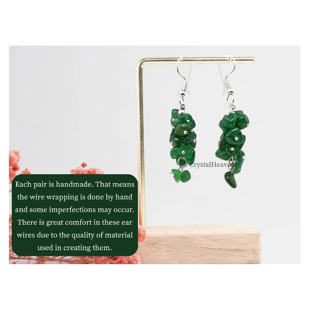 Green Aventurine Crystal Earrings (Gold)