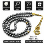 Hematite Crystal Tasbih (Gold)