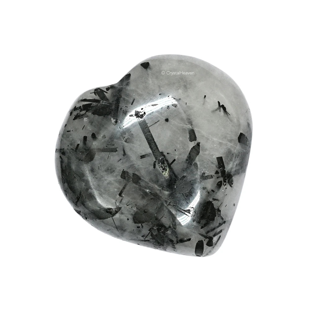 Black rutilated quartz Heart