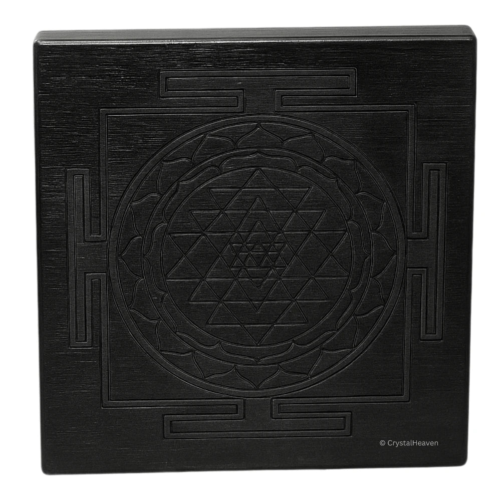 Ebony Wood Karungali Plate - Shree Yantra (3 Inch)