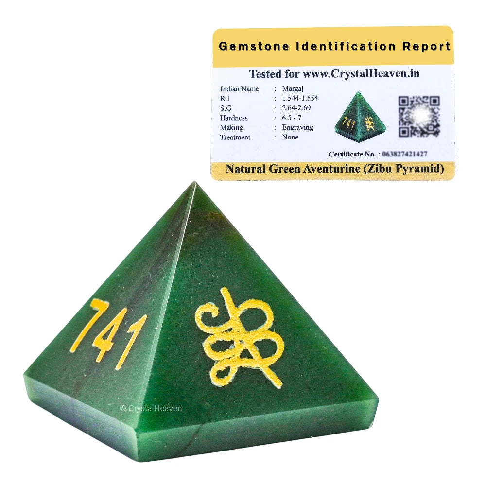 Zibu Money Pyramid - Green Aventurine Crystal Pyramid (2 Inch)