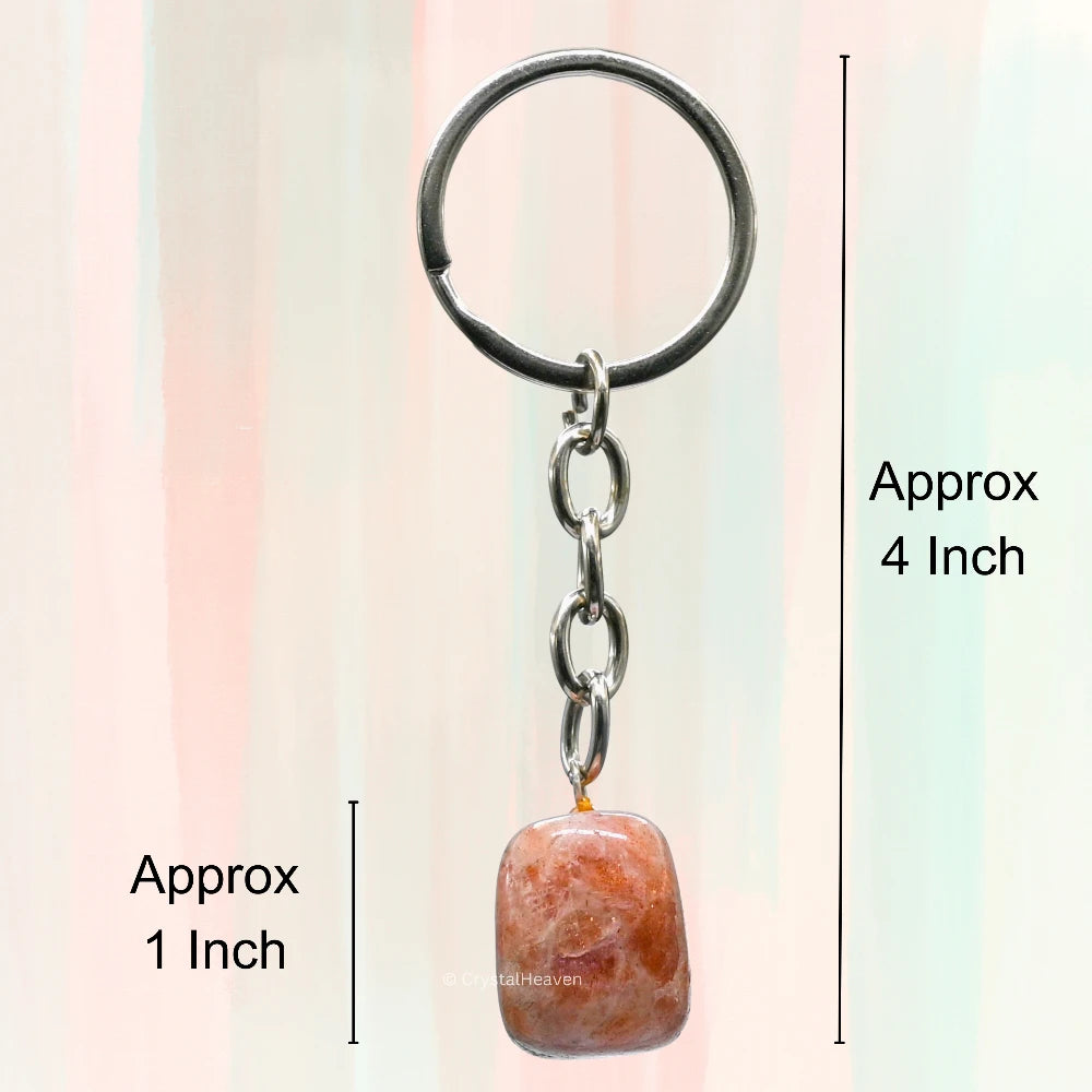 Sunstone Crystal Keychain (Tumbled)