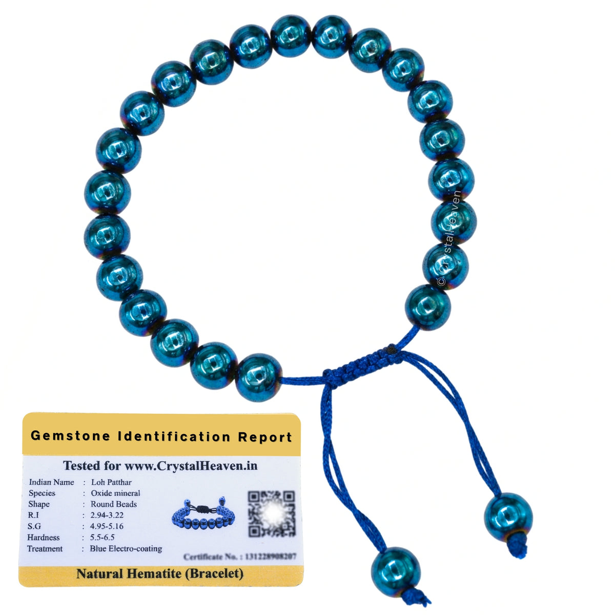 Blue Hematite Bracelet (Adjustable)