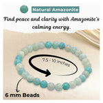 Amazonite Healing Crystal Bracelets - 6mm Beads