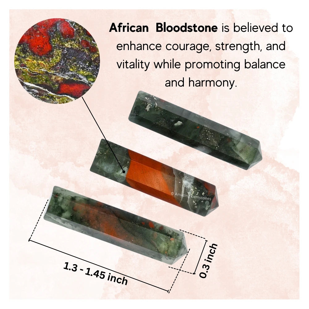 African Bloodstone Pencil Points (Set of 10)