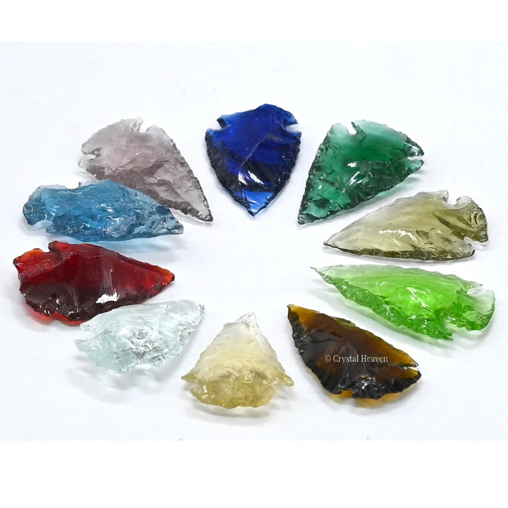 Mix Color Glass Arrowhead - 1" to 1.5" (10 Pieces)