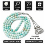 Amazonite Crystal Tasbih (Silver)