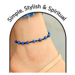 Blue Hematite Anklet (Hand Knotted)