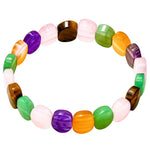Multi Stone Faceted Beads Bracelet - Oval Stone