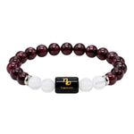 Capricorn Bracelet (मकर राशि) - Garnet & Milky Quartz
