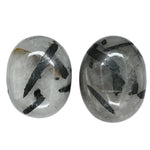 Black Rutilated Quartz Palm Stone