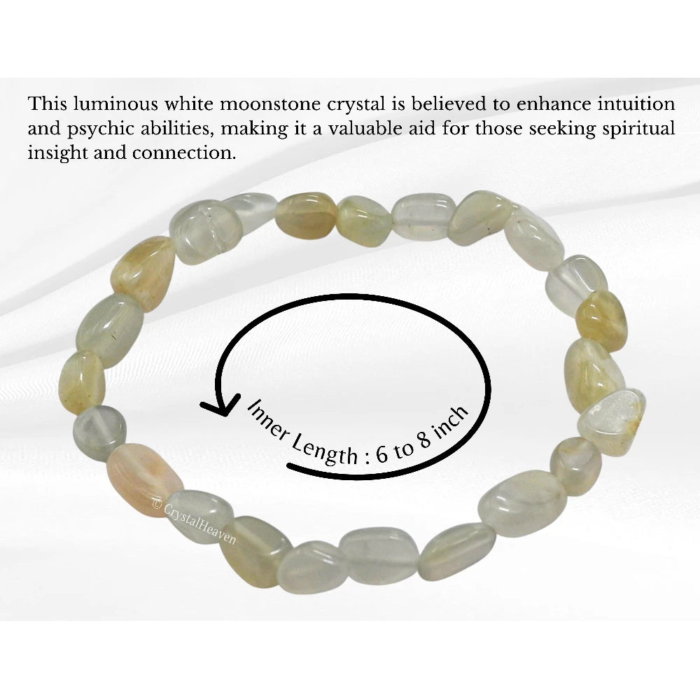 White Moonstone Tumbled Bracelet (Elastic)