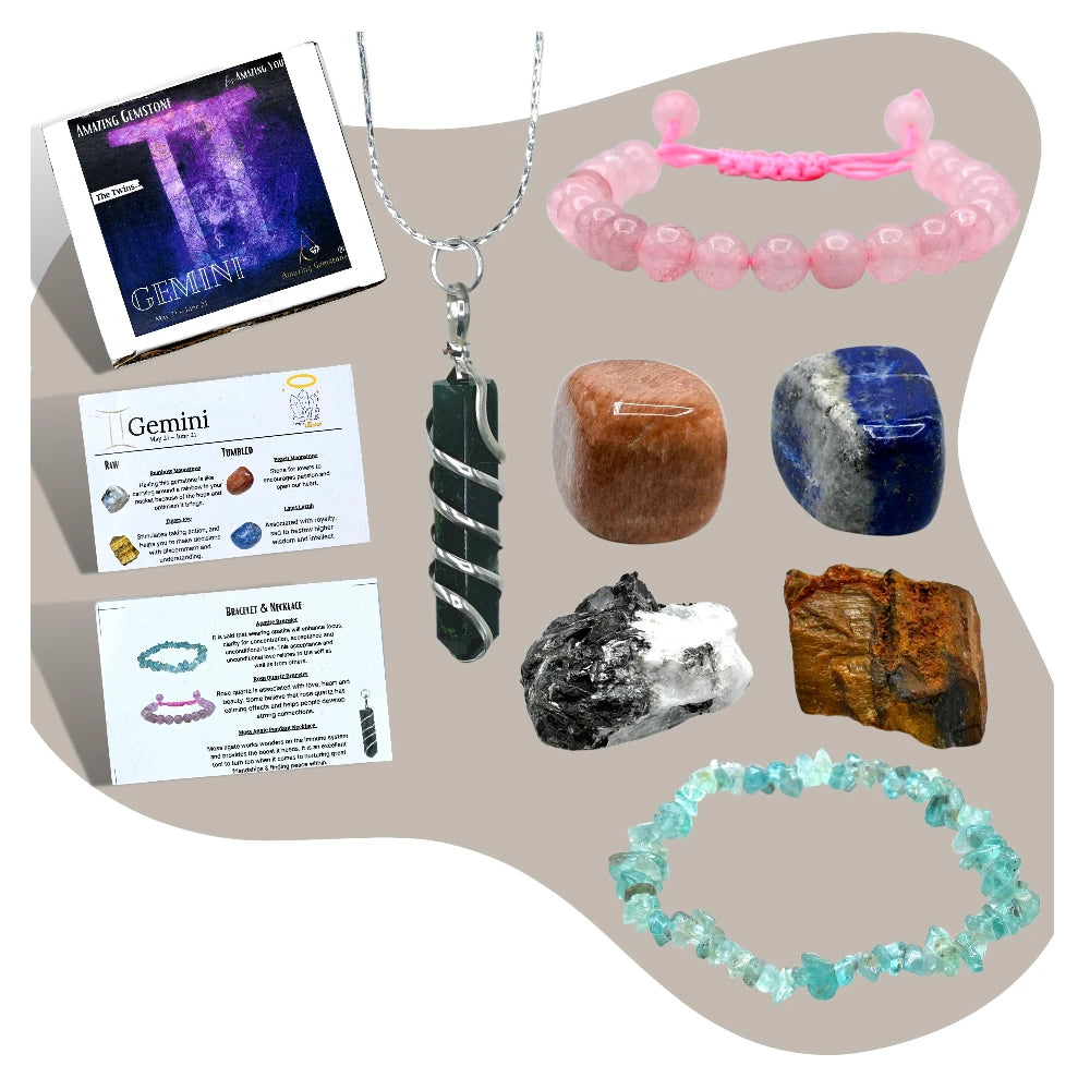 Gemini Healing Crystals and Stones Premium Set