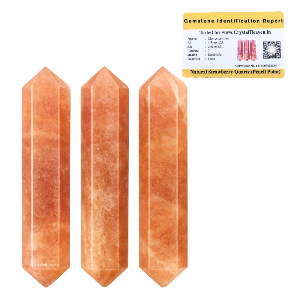 Strawberry Quartz Pencil Points (Double Terminated) (Set of 10)
