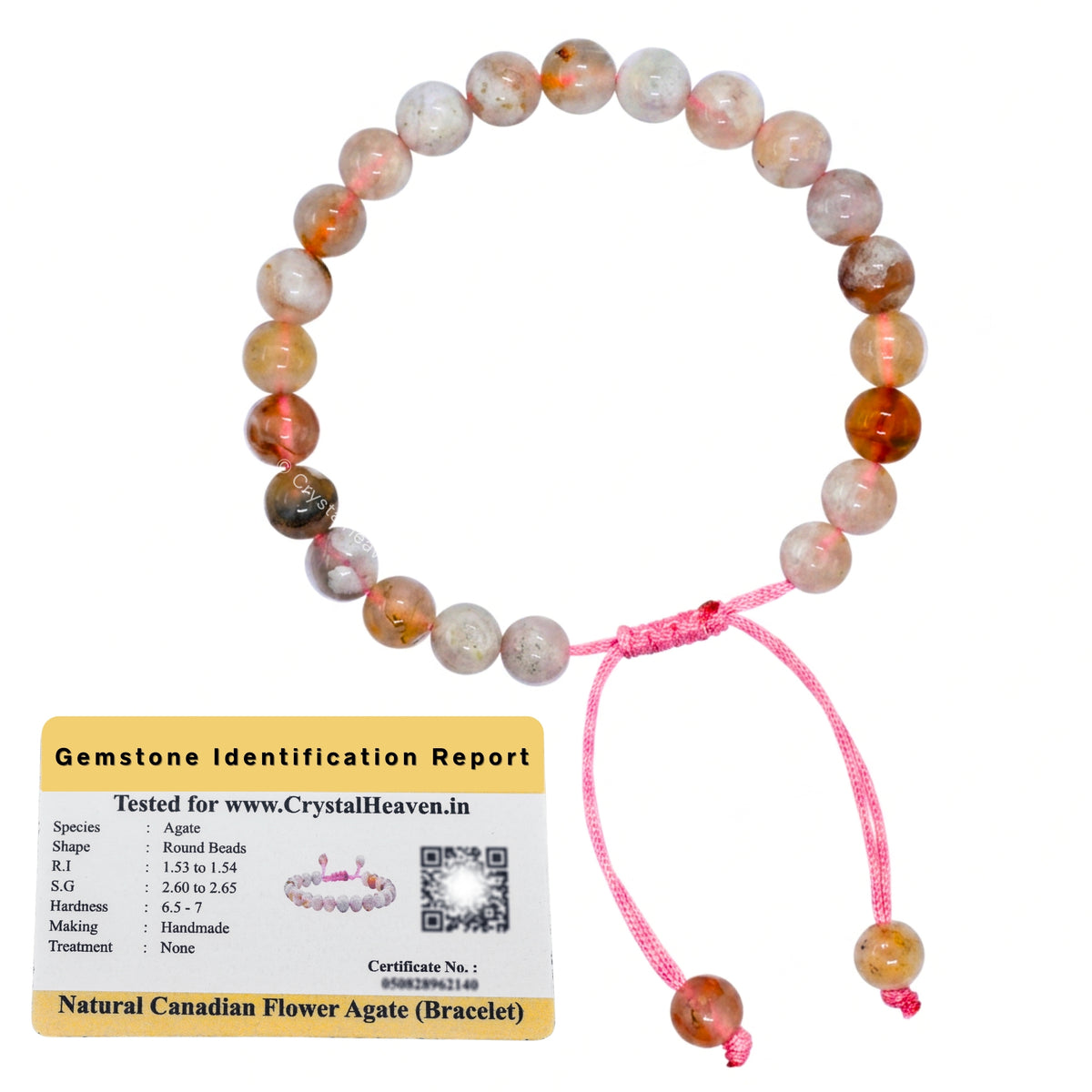 Canadian Flower Agate Bracelet (Adjustable)