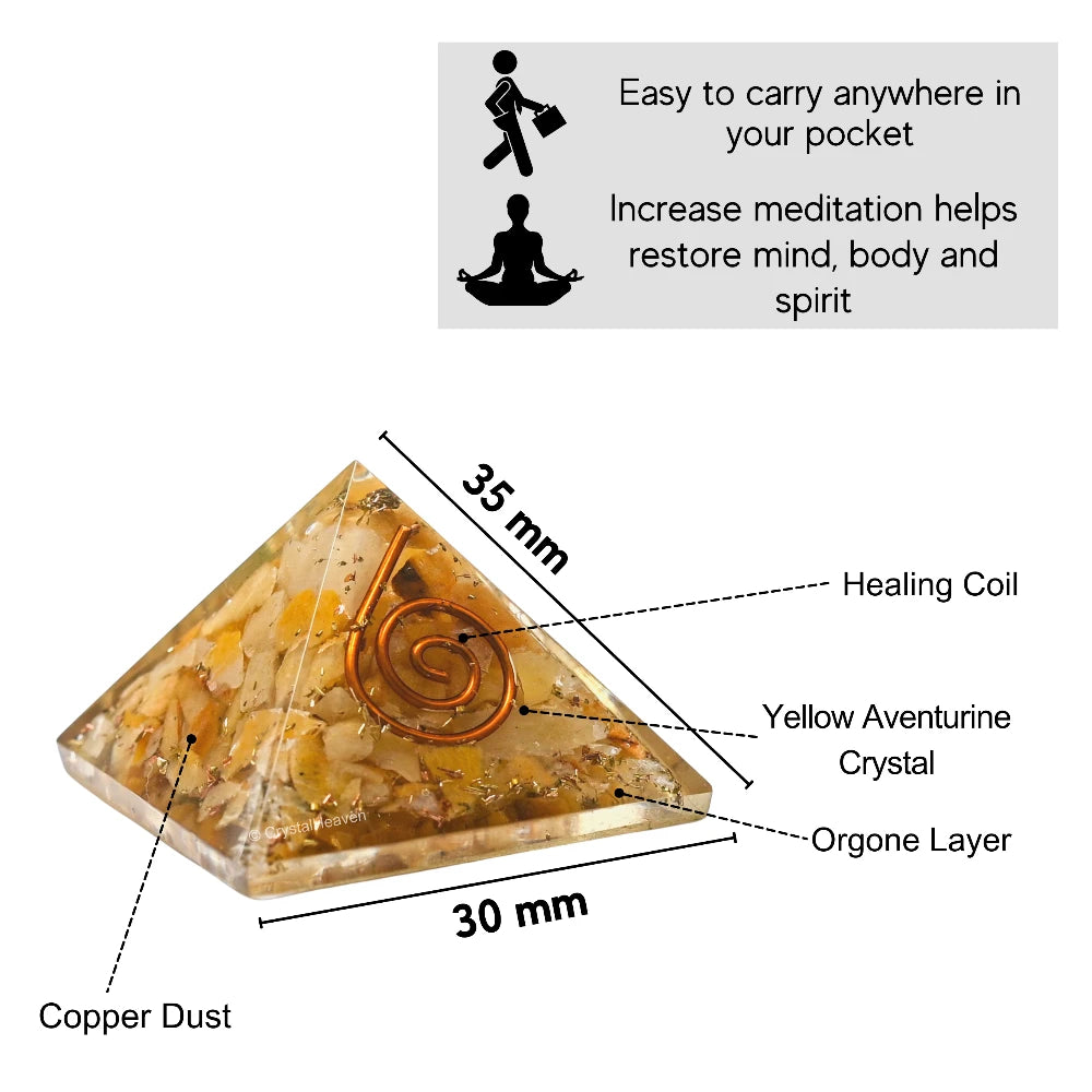 Yellow Aventurine Orgone Pyramid - 30mm