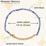 Blue Fluorite Bracelets - 2mm Faceted Beads (Gold)