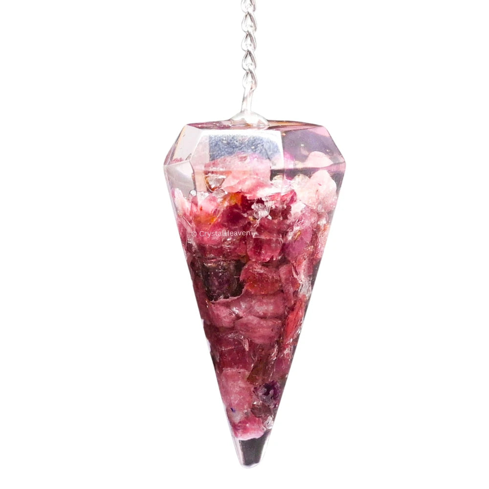 Rhodonite Crystal Orgone Pendulum