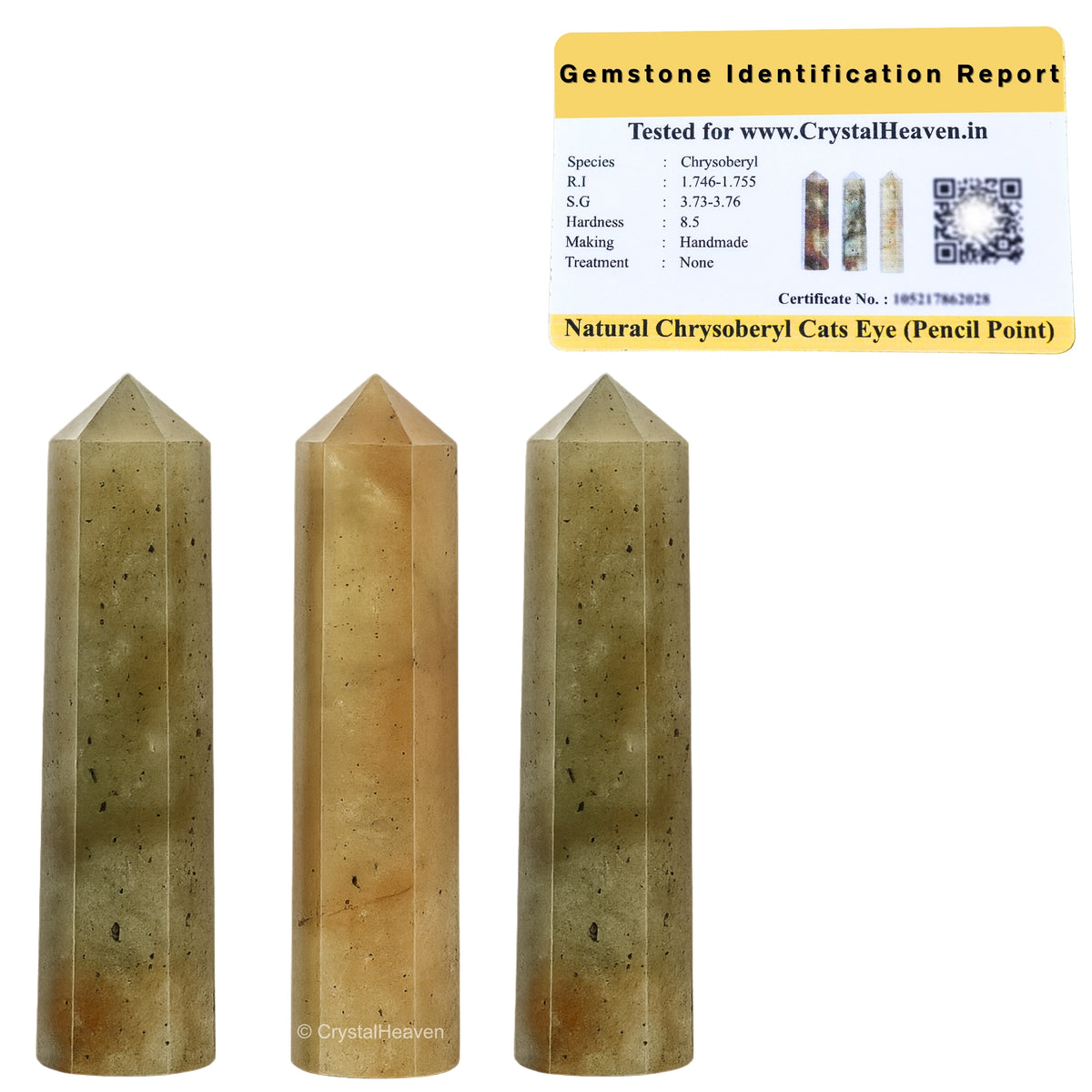 Chrysoberyl Cats Eye Pencil Points (Set of 3)