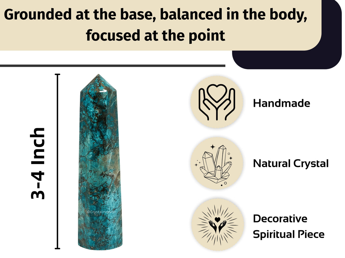 Chrysocolla  Crystal Tower (2" to 3" inch) 