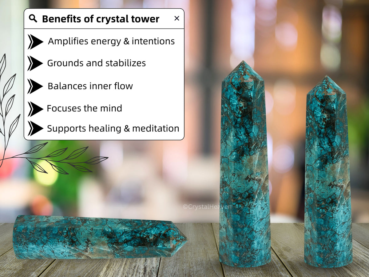 Chrysocolla  Crystal Tower (2" to 3" inch) 