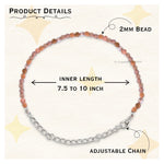 Golden Moonstone Bracelets - 2mm Faceted Beads (Silver)
