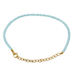 Green Chalcedony Bracelets - 2mm Faceted Beads (Gold)