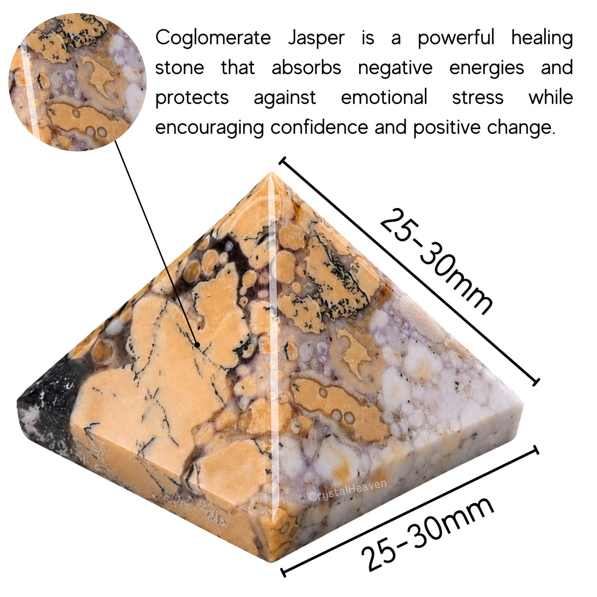 Conglomerate Jasper Pyramid (1 Inch)