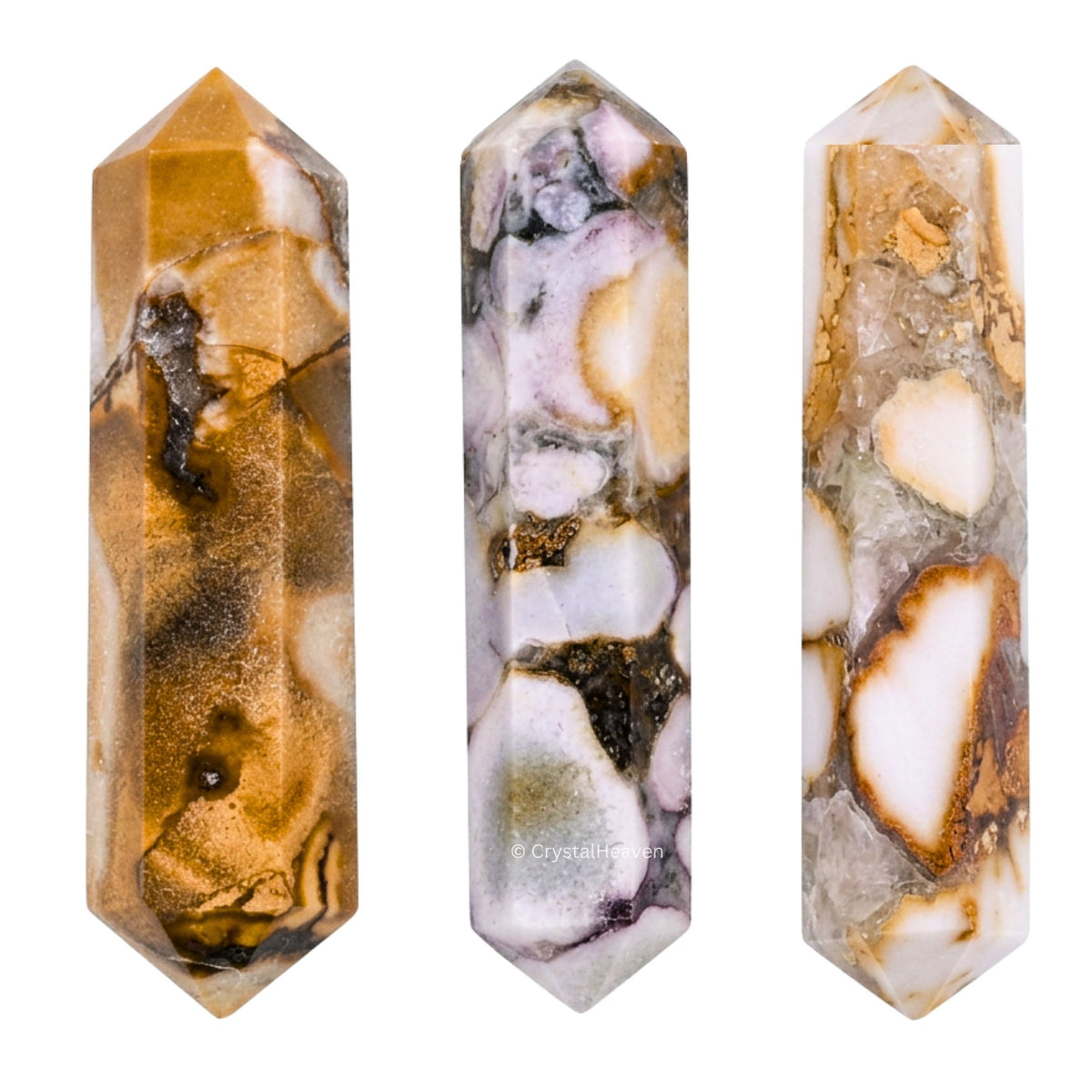 Conglomerate Jasper Pencil Points (Double Terminated) (Set of 3)