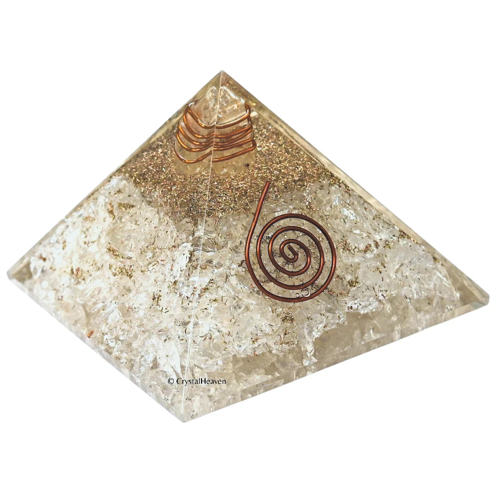Clear Quartz Crystal Orgone Pyramid - Coil