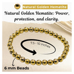 Golden Hematite Healing Crystal Bracelets - 6mm Beads