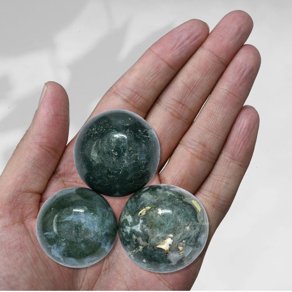 Moss Agate Sphere (1.5 Inch)