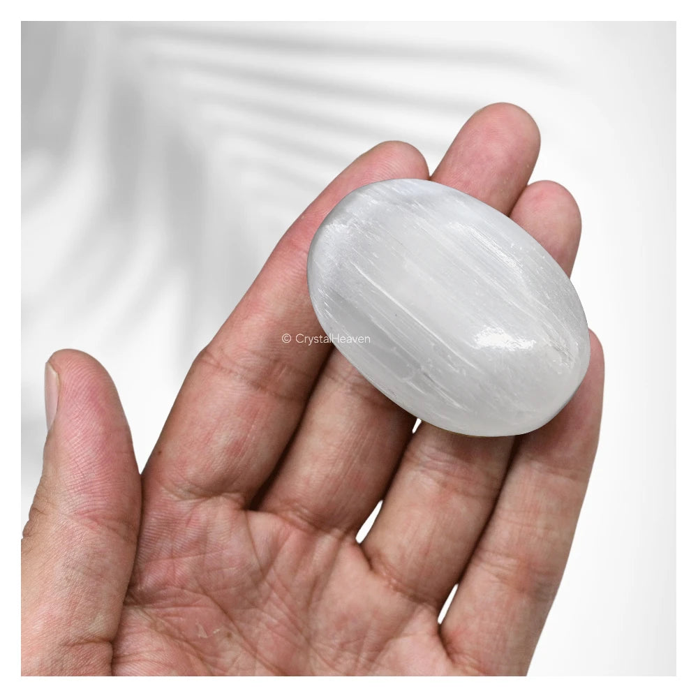 Selenite Palm Stone