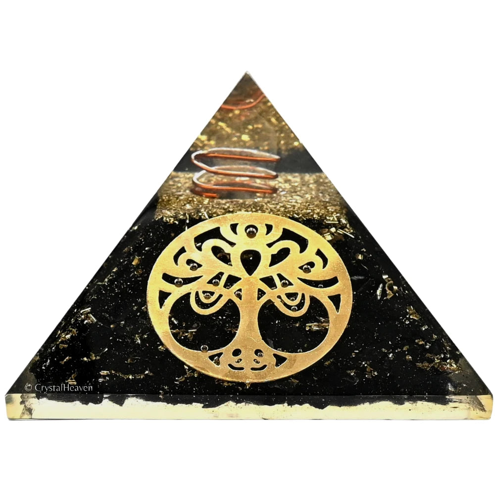 Black Tourmaline Orgone Pyramid (Round tree Of Life)