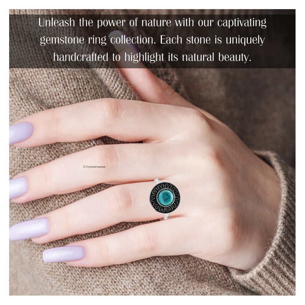 Turquoise Ring (Silver/Round)