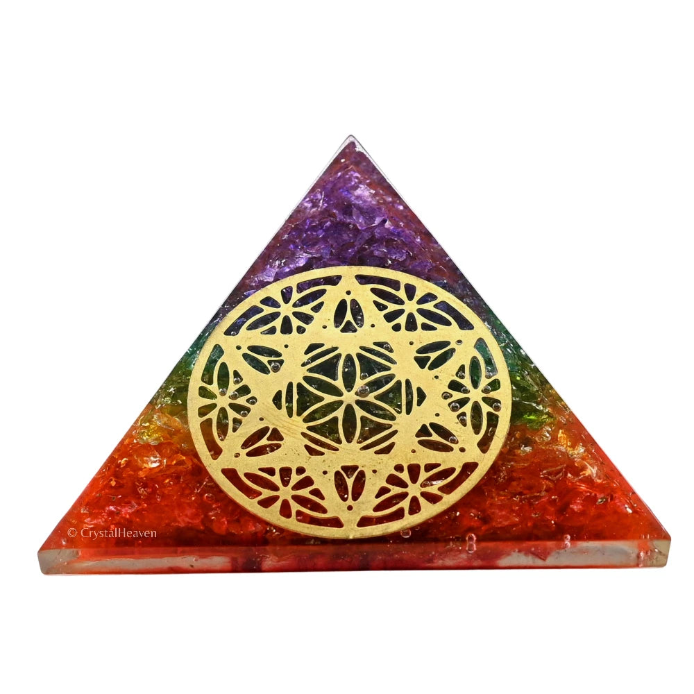 7 Chakra Onyx Orgone Pyramid (Star Of David)