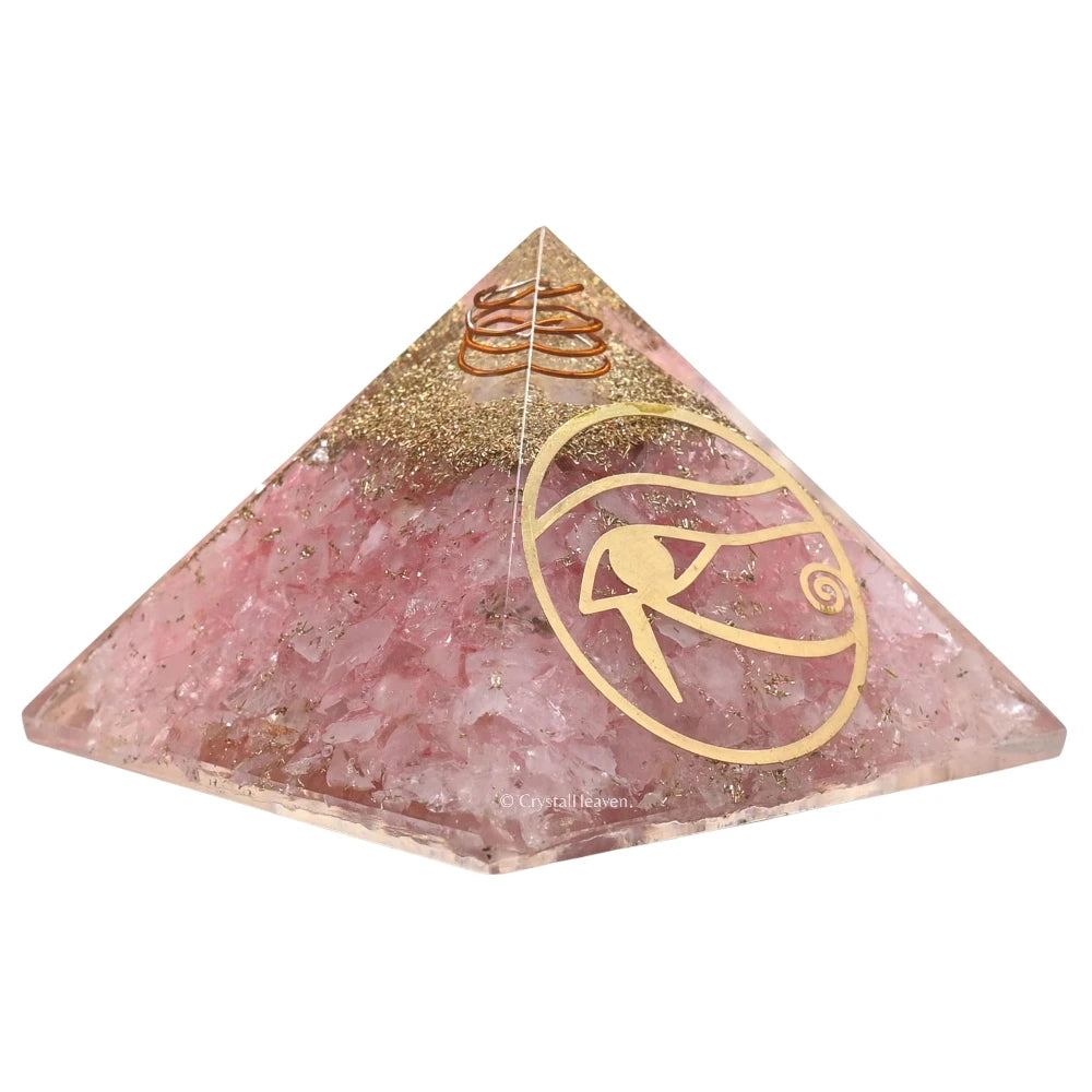 Rose Quartz Orgone Pyramid (Horus Eye)
