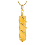 Yellow Aventurine Necklace - Spiral Pencil Point (Gold)