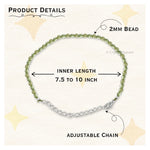 Peridot Bracelets - 2mm Faceted Beads (Silver)