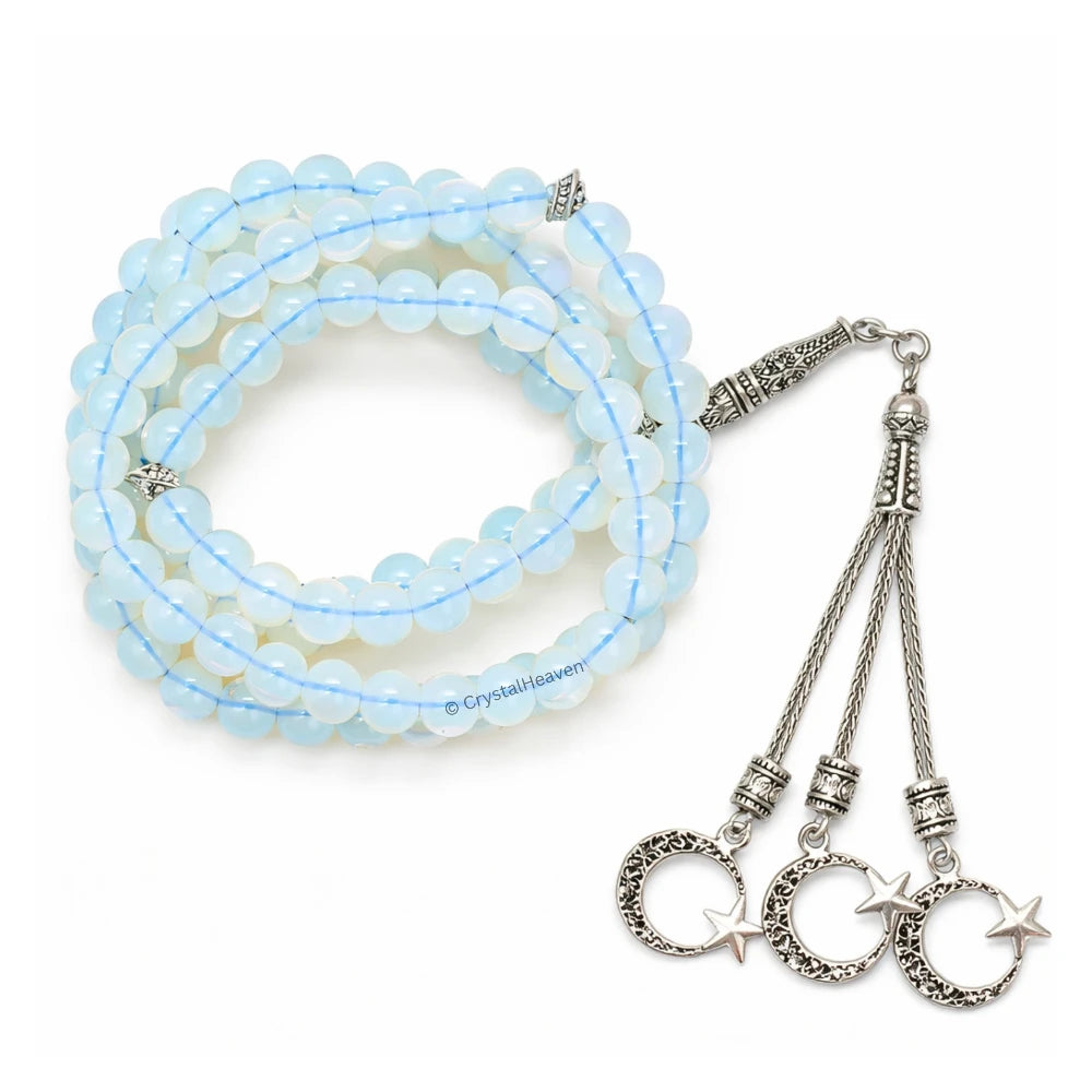 Opalite Crystal Tasbih (Silver)