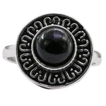 Black Onyx Ring (Silver/Round)
