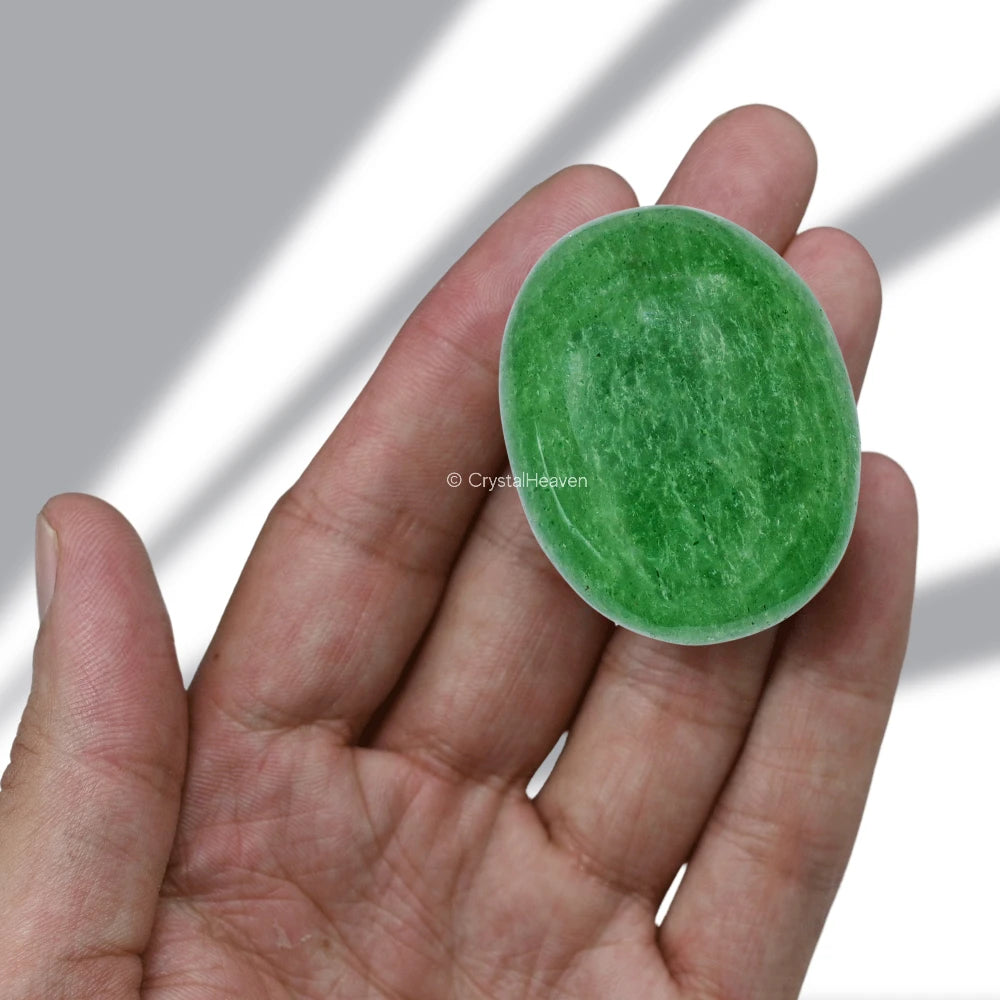 Green Strawberry Quartz Palm Stone