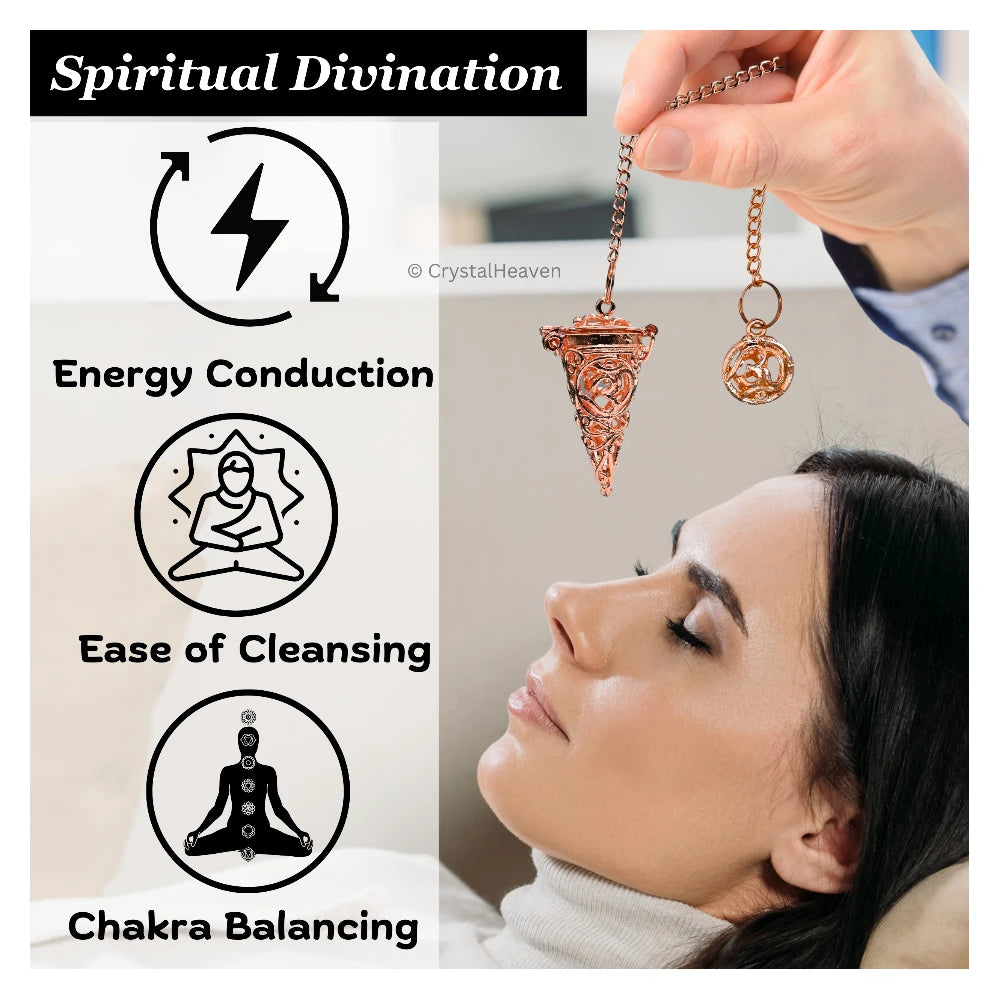 Metal Brass Pendulum - Copper Cone Chamber Om (MP105)
