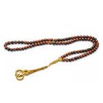 Mahogany Obsidian Crystal Tasbih (Gold)