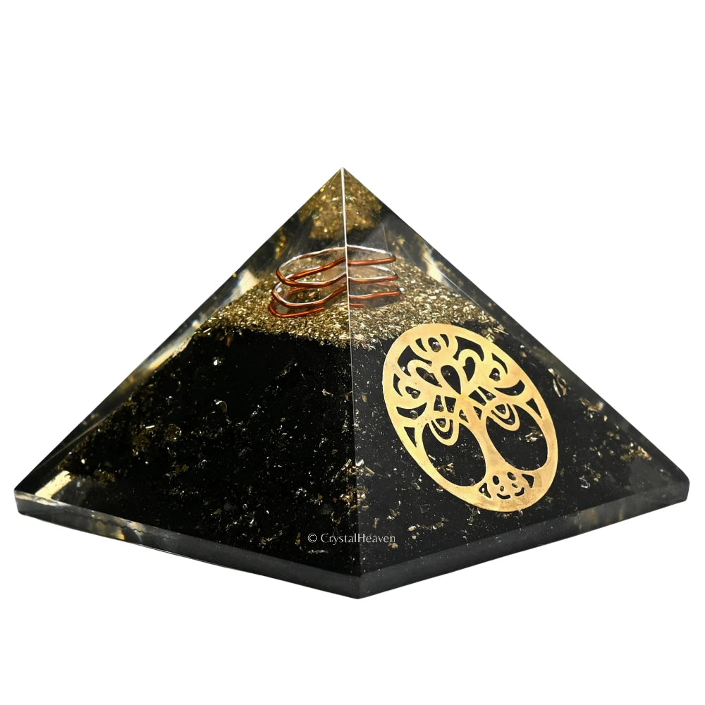 Black Tourmaline Orgone Pyramid (Round tree Of Life)