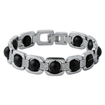 8mm Karungali Bracelet - Premium Silver Chain