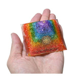 7 Chakra Onyx Orgone Pyramid (Small Shriyantra)
