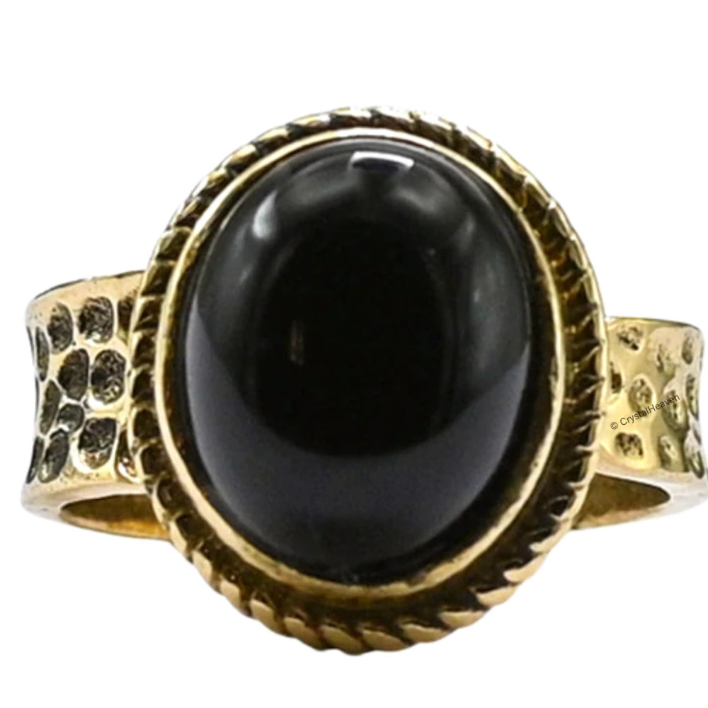 Black Onyx Ring (Gold/Oval)